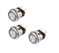 22mm Metal Button Self-locking Switch Ring Lamp Angel Eye with LED Indicator Current 15A 3-8v 6v 12v 24v 220v IDGTTLDF(Red 3-8v)