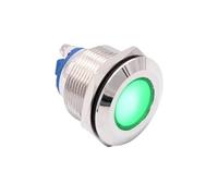 22mm Metal LED Indicator Light, 3V/12V/24V/110V/220V AC DC Screw Terminal Indicator Lamp Signal Lamp Red Green(Green,12-24V)