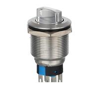 22mm Metal Selector Push Button Switch Maintained Self Latching 6 Pins 2NO2NC Waterproof Rotary 3 Position Switch