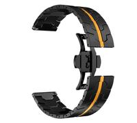 22mm Metal Stainless Steel Watchband Fit for Huawei GT6/GT6Pro/GT5/GT5Pro/GT4(Black orange)