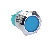 22mm Momentary 6 Pins Terminal Waterproof 12V 24V Full-illuminated RGB Tri-color LED Latching Push Button Switch with Harness IDGTTLDF(LATCHING_24V)