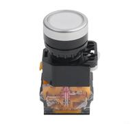 22mm Momentary Push Button Switch, 6-Pack LA38-11 Type 1NO 1NC, 440V 10A Industrial Control Switch, Fire-Resistant Housing, for Automation & Panel Mounting(White)