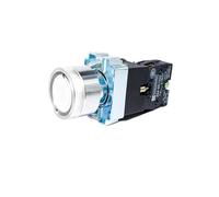 22mm Momentary XB2-BW3361 Round Push Button Switch With LED Light 1NO 24V/AC220V/AC380V ZB2-BE101C(White(NO),380V)