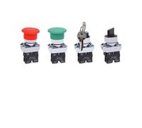 22mm Mounting XB2 Momentary Reset Push Button Switch Power Start Stop Rotary Key Circular Flat Mushroom Head NO NC IDGTTLDF(Two HoleBox)