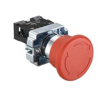 22mm Mushroom Head Emergency Stop Button Switch XB2-542 10A 415V Red Emergency Power Off Switch for Industrial Machinery(1NC)