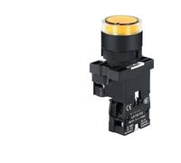 22MM Nc No Switch Momentary Push Button ON OFF Reset 24V, 110V, 220V Suitable for Industrial Panel Black Power Button(EW3561 YELLOW 1NO,220V)