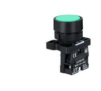 22MM Nc No Switch Momentary Push Button ON OFF Reset 380V, 6V, 12V Suitable for Industrial Panel Black Power Button(EA31 GREEN 1NO,12V)