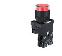 22MM Nc No Switch Momentary Push Button ON OFF Reset 380V, 6V, 12V Suitable for Industrial Panel Black Power Button(EW3162 RED 1NC,380V)
