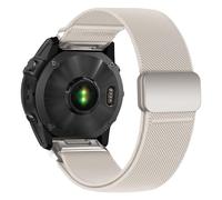 22mm Nylon Watch Band Compatible with Garmin Fenix 5/6/7/8 47mm/5 Plus/6 Pro/7 Pro/E 47mm, Elastic Magnetic Band for Garmin Forerunner 965, Starlight