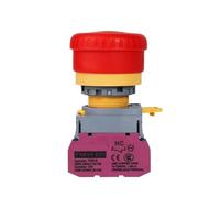 22mm Plastic Emergency Stop Push Button Switch, FXBY6 Latching Self-locked 10A 1NO 1NC Switch With Red Mushroom Cap(1NO)