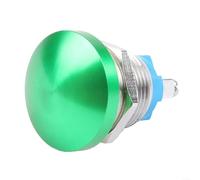 22mm Push Button Switch Metal Mushroom Head 1NO Momentary Self Reset Screw Feet Wiring IP65 Waterproof Dustproof Rated 3 Amps 250 Volts (green)