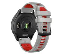 22mm Quick Release Watch Band for Garmin Forerunner 265/Forerunner 255/Vivoactive 4/Venu 3/Venu 2 - Soft Silicone Replacement Band Watch Strap (Light Gray/Red)