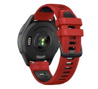 22mm Quick Release Watch Band for Garmin Forerunner 265/Forerunner 255/Vivoactive 4/Venu 3/Venu 2 - Soft Silicone Replacement Band Watch Strap (Red/Black)