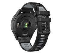 22mm Quick Release Watch Band for Garmin Forerunner 265/Forerunner 255/Vivoactive 4/Venu 3/Venu 2 - Soft Silicone Replacement Band Watch Strap (Black/Grey)
