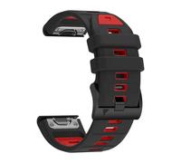 22mm QuickFit Watch Band for Garmin Fenix 8 47mm/7/6/5, Silicone Bands for Fenix 8 Pro/7 Pro/6 Pro/5 Plus/Forerunner 970/965/955/945/935/Approach S60/S62/Epix Pro Gen 2 47mm (Black/Red)