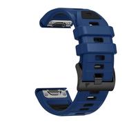 22mm QuickFit Watch Band for Garmin Fenix 8 47mm/7/6/5, Silicone Bands for Fenix 8 Pro/7 Pro/6 Pro/5 Plus/Forerunner 970/965/955/945/935/Approach S60/S62/Epix Pro Gen 2 47mm (Blue/Black)