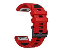 22mm QuickFit Watch Band for Garmin Fenix 8 47mm/7/6/5, Silicone Bands for Fenix 8 Pro/7 Pro/6 Pro/5 Plus/Forerunner 970/965/955/945/935/Approach S60/S62/Epix Pro Gen 2 47mm (Red/Black)