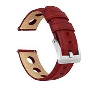 22mm Red - BARTON Rally Horween Leather Watch Bands - Quick Release - Choose Strap Color & Width