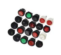 22mm Red Black White ON/OFF Round Rocker Toggle Switch 6A/250VAC 10A 125VAC Power switch cap with Plastic Push Button Switch(Blue,1PCS)