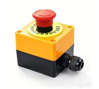 22mm Red Emergency Mushroom Switch Station Box AC 660V 10A 1NC 1NO Stop Push Button Switch Box with Emergency Stop Sign