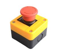 22mm Red Mushroom Stop Push Button Switch, Waterproof ABS Emergency Stop Control Switch for Industrial Automation, 600V 10A, IP20 Rated, Compatible with Electromagnetic Starters and Contactors