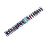 22mm Rosewood Stainless Steel Metal Straps Adjustable Bracelet Band(Silver)