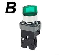 22MM Rotary Knob Switch Button with LED Light 24V 220V Featuring Self Lock and Momentary Toggle for Electrical Circuit Control and Automation (B)