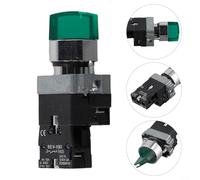 22MM Rotary Switch Button with LED Light 24V 220V Self Locking Knob Switch for Electrical Circuit Control with Silver Contact Material Suitable for Industrial Use (B)