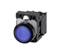 22mm, round, plastic, blue, push button, flat, key-operated, 1S, AC/DC 24V, screw terminal connection; 3SU11020AB501BA0