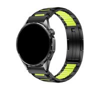 22mm Rubber Metal Hybrid Strap Fit For Huawei Watch GT6/GT5 Pro(Black-green)