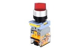 22mm Selector Switch with LED Waterproof Latching Momentary 2NO 1NO1NC 2 3 Position 10A Rotary Knob Power Switch 12V 24V 220V(2NO_3 POSITION SELF-LOCK_220V)