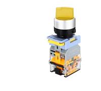 22mm Selector Switch with LED Yellow Waterproof Latching Momentary 2NO 1NO1NC 2 3 Position 10A Rotary Knob Power Switch 12V 24V 220V(1NO1NC,2 Position Momentary,12V)
