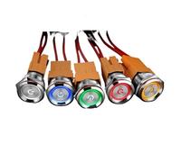22mm self locking ring lamp with symbol and indicator light metal switch button high current 15a12v24v220v IDGTTLDF(White 3-8v)