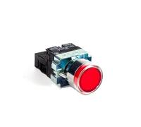 22mm Self-reset/Momentary XB2-BW Metal Push Button Switch with LED Light NO/NC 12V 24V 220V 380V Green Red Yellow Blue White IDGTTLDF(Red,24V)