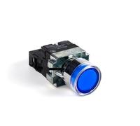 22mm Self-reset/Momentary XB2-BW Metal Push Button Switch with LED Light NO/NC 12V 24V 220V 380V Green Red Yellow Blue White IDGTTLDF(Beige,24V)