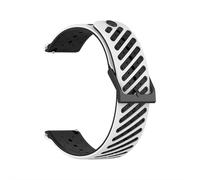 22mm Silicone Replacement Watch Band for Suunto Race Run Vertical 9 Peak Pro 5 Peak Adjustable Comfort Fit Strap Breathable Sweat-resistant (White and Black)