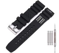 22mm Silicone Watch Band Compatible with Citizen Hyper Aqualand Duplex Promaster Men's Sport Waterproof Dive Strap Bracelet Watch Accessories (Silver buckle)