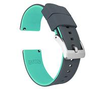 22mm Smoke Grey/Mint - BARTON Elite Silicone Watch Bands - Quick Release - Choose Strap Color & Width