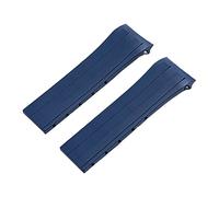 22mm Soft Rubber Silicone Watch Band Ocean Star Calibre 80 Folding Slider Buckle Watchband for Mido Strap Series Accessories (Color : Blue, Size : with Silver Buckle)