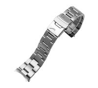22mm Solid Stainless Steel Diving Replacement Watch Band, Heavy Duty Metal Bracelet with Curved End fit for Casio MDV107-1A MDV106-1A(C-Silver)