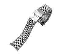 22mm Solid Stainless Steel Diving Replacement Watch Band, Heavy Duty Metal Bracelet with Curved End fit for Casio MDV107-1A MDV106-1A(B-Silver)