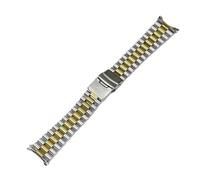 22mm Solid Stainless Steel Oyster Diving Watch Band with Logo fit for Casio Duro MDV106/MDV107, Brushed Steel with Folding Clasp(Gold-medium)