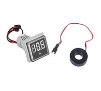 22mm Square Head LED Backlit Screen Current Tester Gauge 0-100A Detector Monitors AC100A Meter Ammeter Current Measurement