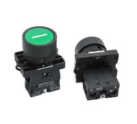 22mm Start Stop Button With The Arrow Symbol XB2 Flat Touch Switch Button Momentary Button Switch Plastic Red/Green Push Buttons(Black arrow)