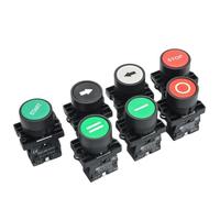 22mm Start Stop Button With The Arrow Symbol XB2 Flat Touch Switch Button Momentary Button Switch Plastic Red/Green Push Buttons(Black arrow)