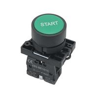22mm Start Stop Button With The Arrow Symbol XB2 Flat Touch Switch Button Momentary Button Switch Plastic Red/Green Push Buttons(Green start)