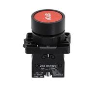 22mm Start Stop Button With The Arrow Symbol XB2 Flat Touch Switch Button Momentary Button Switch Plastic Red/Green Push Buttons(2 Red -STOP)