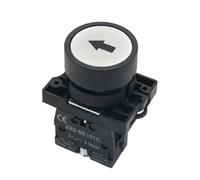 22mm Start Stop Button With The Arrow Symbol XB2 Flat Touch Switch Momentary Plastic Red/Green Push Buttons(White arrow)