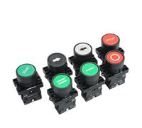 22mm Start Stop Button With The Arrow Symbol XB2 Flat Touch Switch Momentary Plastic Red/Green Push Buttons(Red circle)