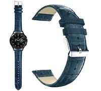 22mm Strap For Garmin Forerunner 745/265/255/955/570/970 Vivoactive 4/ Venu 2/3 / 4 Music Crocodile Leather Watch Band (Blue)
